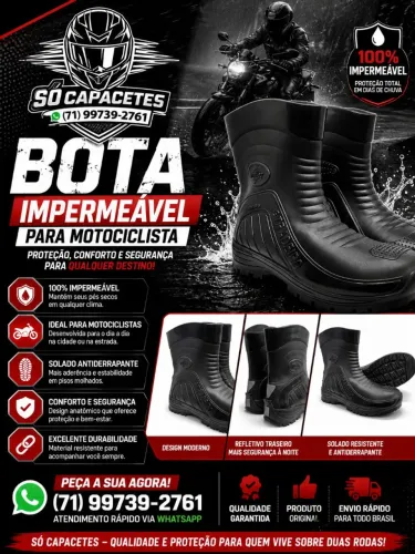Bota Motociclista Impermeável