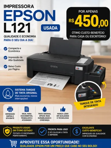 Impressora Epson ecotank usada 
