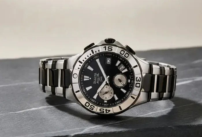 Relógio bulova safira crono preto original