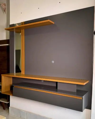 Painel Para Tv Até 60 Polegadas 1 Porta Mdf Grafite Nature