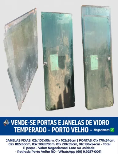 PORTAS E JANELAS FIXAS (VIDRO TEMPERADO)