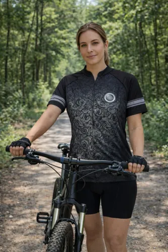 Camiseta Feminina de Ciclismo com Proteção UV Ziper Frontal Bike