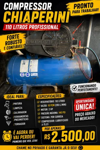COMPRESSOR CHIAPERINI 110L PROFISSIONAL 