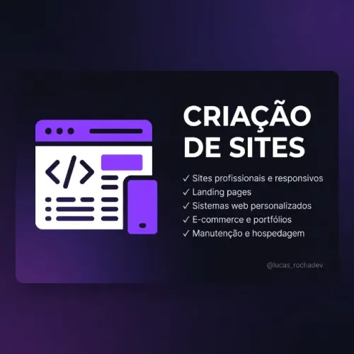 Criação de Sites Profissionais | Landing Page | E-commerce | Sistemas Web