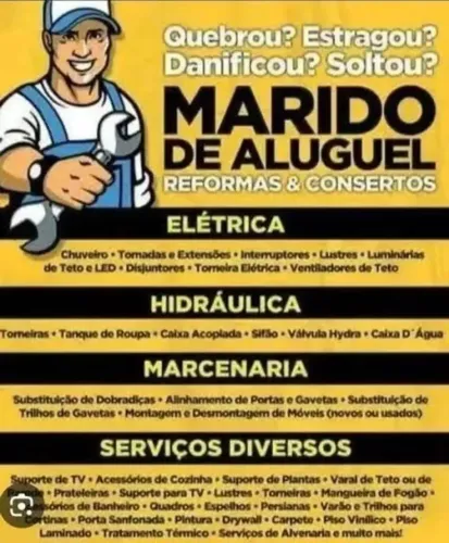 Marido de aluguel, faz tudo, pintor, montagens, pequenos consertos, hidráulica, elétrica,