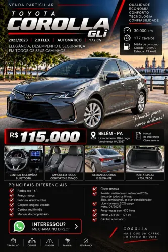Toyota Corolla GLI 2.0 16V Flex Aut. 2023