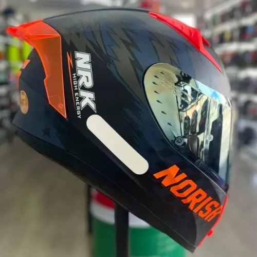 CAPACETE FLOW DAYTONA MATTE BLUE/ORANGE 12X NO CARTÃO