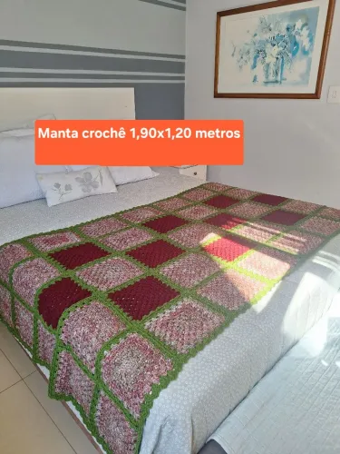 Meia colcha crochê