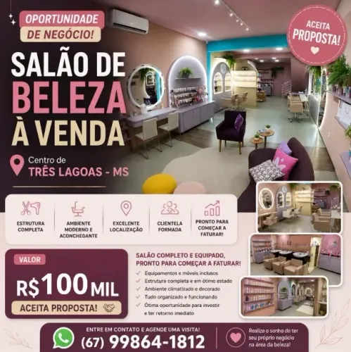 Salão de beleza completo.