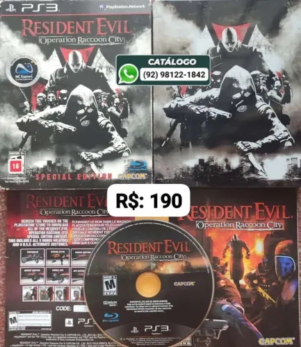 Resident Evil Operation Raccoon City Steelbook = R$: 190