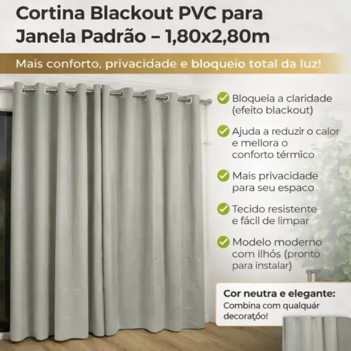 Cortina Padrão janela 1.80 x 2.80 Black-out pvc
