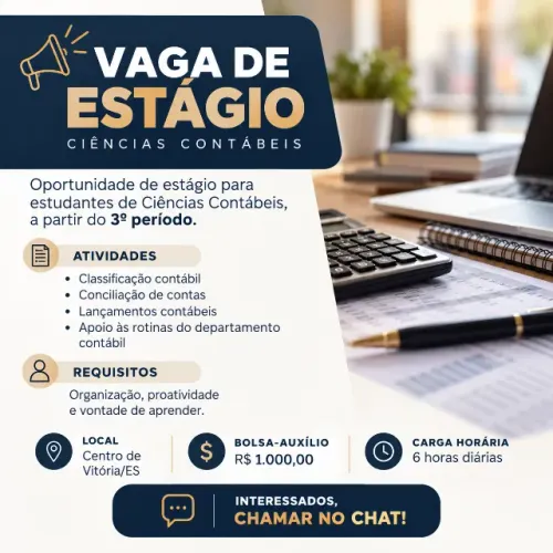 Vaga de estágio - escritório contabilidade