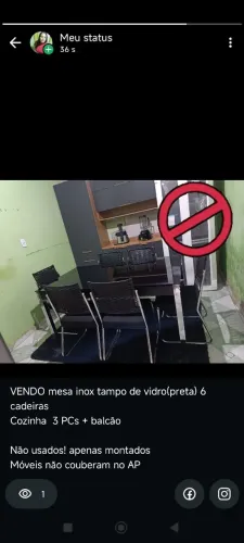 Mesa inox 6 cadeiras + armário 3 PCs