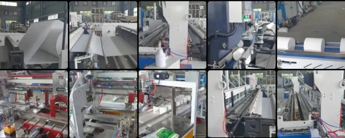 Máquina de papel higiênico completa.
