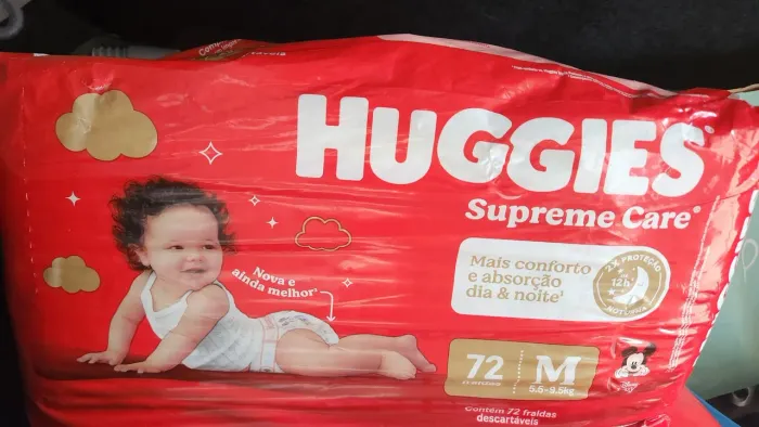 Fraldas M pacote com 72 unidades 