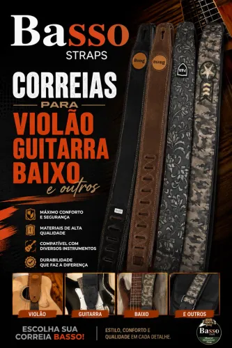Correias para violão guitarra baixo e outros