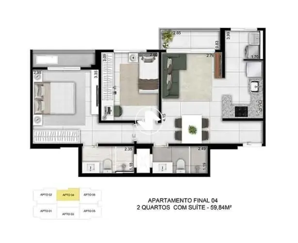 Apartamento com 2 Dormitorio(s) localizado(a) no bairro Terra Nova em Cuiabá / Ref.:EXC-24