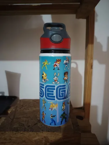 Garrafa Térmica squeeze SEGA - NOVA, Nunca Usada | Personagens Retrô