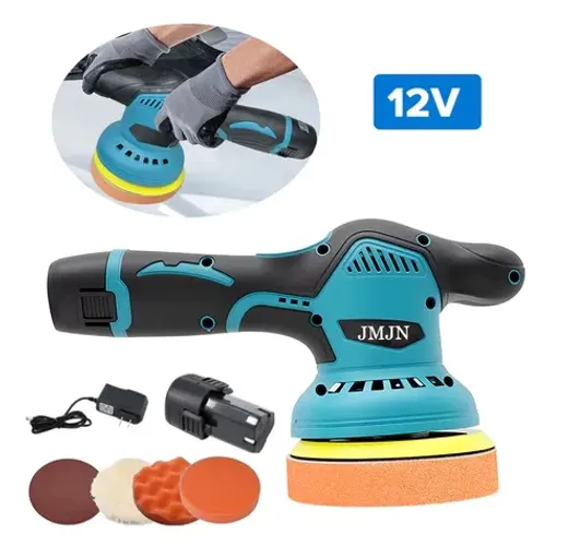 Politriz Lixadeira Orbital Sem Fio 5000 RPM Kit Completo Polidor Automotivo