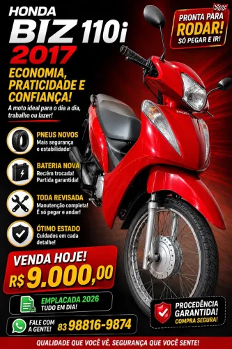 Vendo Biz em perfeito estado de conservação. 9.000 - preço a negociar!