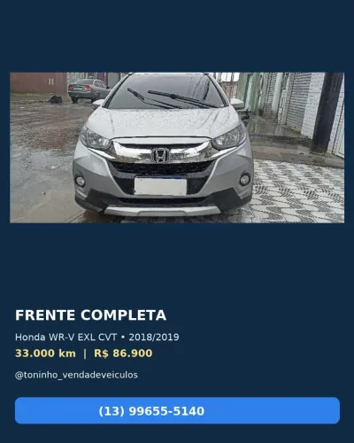 Honda WR-V EXL 1.5 Flexone 16V 5P Aut. 2019