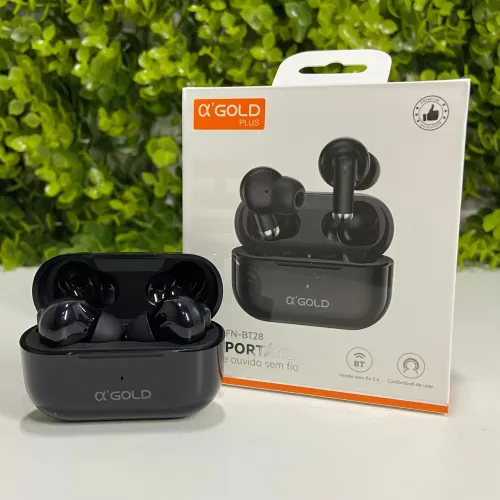 Fone de Ouvido Sem Fio ?GOLD PLUS FN-BT28 com Estojo Portátil