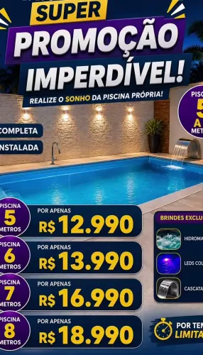 PISCINA FIBRA NOVA INSTALADA
