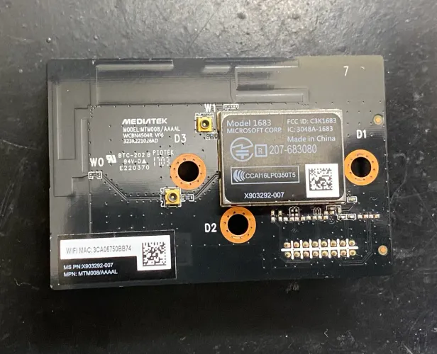 Placa WIFI Bluetooth Xbox 1683