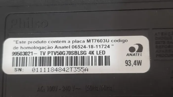 tv philco 50 polegadas com defeito na tela