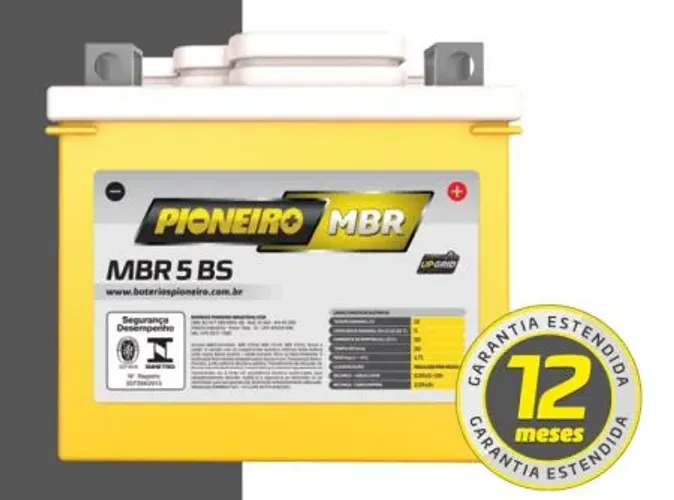 Bateria de moto Pioneiro 5 amperes garantia estendida nova