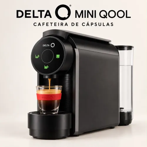 Cafeteira de Cápsulas Delta Q Mini Qool Preta - Compacta e Automática
