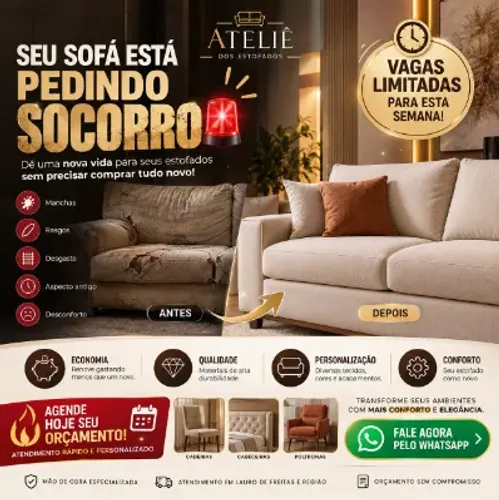 O NATAL ESTÁ CHEGANDO!!RENOVE SEUS ESTOFADOS NO CONFORTO DO SEU LAR