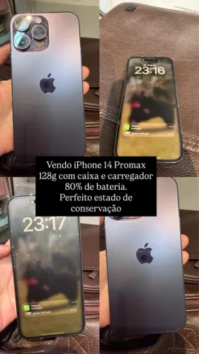 iPhone 14 Pro Max 80% saúde da bateria e 128gb
