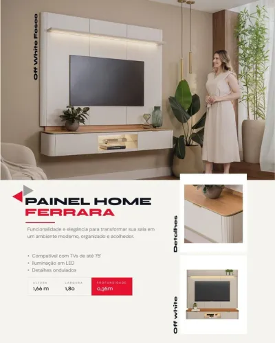 Painel Home Ferrara 75' Polegadas