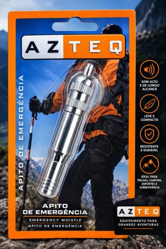 Apito de Emergência AZTEQ em Alumínio Kit com 10