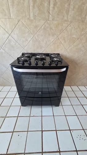 Fogão Electrolux 5 Bocas 76GS Mesa de Vidro Preto - Funcionando Perfeitamente