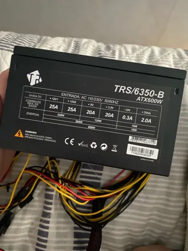 Fonte ATX 600W Tronos TRS/6350-B - Usada, Funcionando Perfeitamente