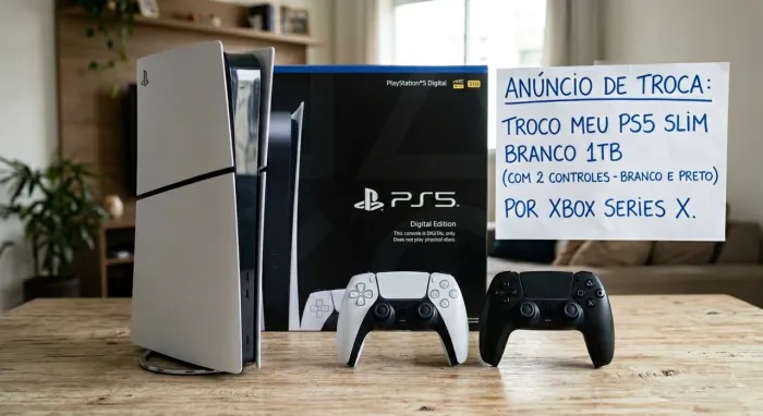 ? TROCO PS5 SLIM DIGITAL (1TB)  por moto de trilha