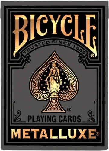 Baralho Bicycle Metalluxe preto e dourado