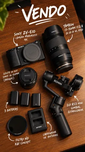Kit Sony ZV-E10 + Tamron 17-70mm f/2.8 + DJI RS 3 Mini