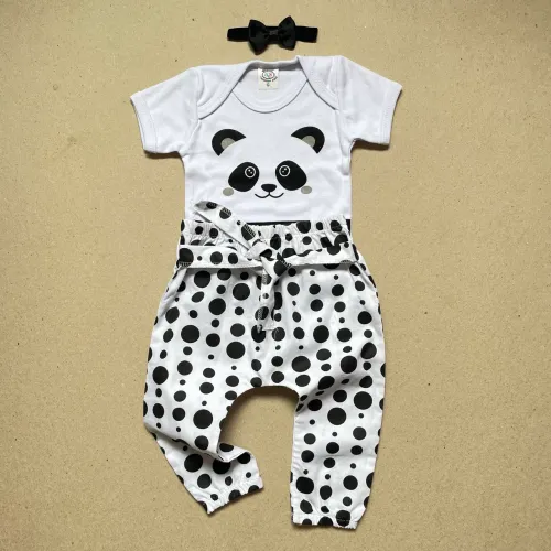 Conjunto bebê menina infantil panda Pandinha T.G