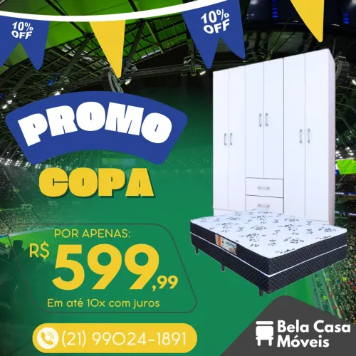 Mega Promoção Guarda Roupa + Cama Casal