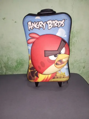 Bolsa do angry birds de rodinhas infantil masculino