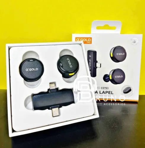 Microfone lapela 2 em 1