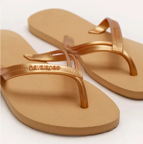 Sandália Havaianas Elegance Fc Dourado Feminina