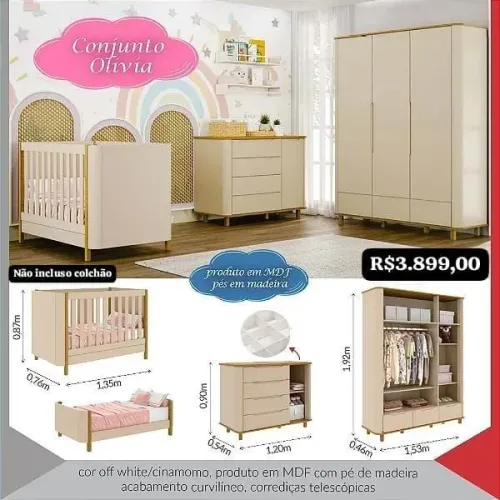 Quarto de bebê Olivia completo