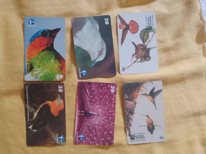 Cartões telefonicos tema aves