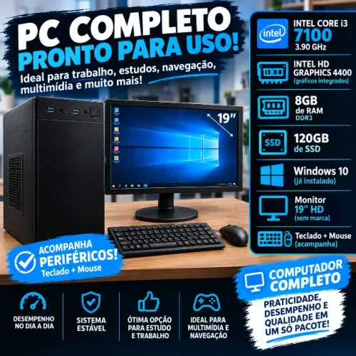 PC COMPLETO - INTEL CORE i3 7ª GERAÇÃO