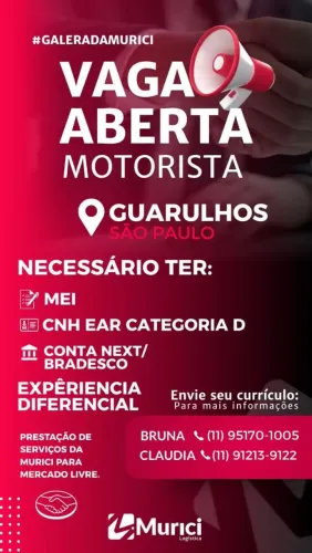 Motorista para entrega mercado livre categoria D 