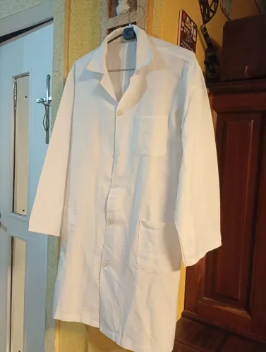 Jaleco branco manga longa G/GG unissex 